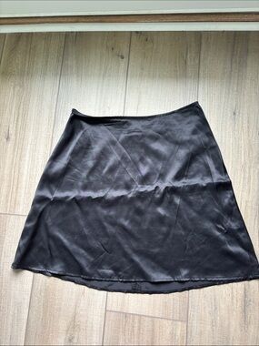 Reformation Black Silk Skirt